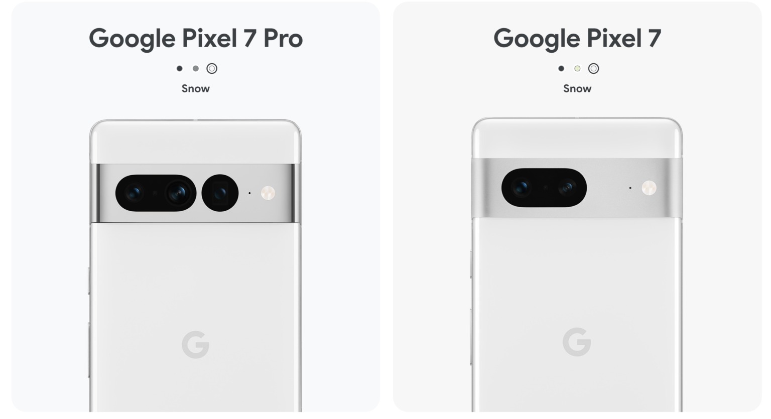 Google Pixel7/7Proのカラー。3色ずつ