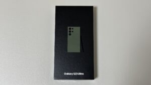 Samsung Galaxy S23 Ultra SCG20。グリーン。au版を購入。開封写真。感想レビュー。Antutuベンチマーク。2億画素