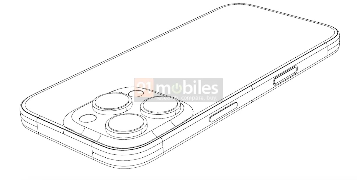 「iPhone16 Pro」CAD。左側